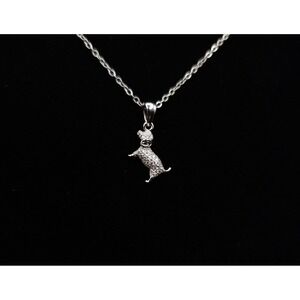 AXNT Moissanite Dog Pendant Necklace‎ 0.50CT 925 Silver Pave